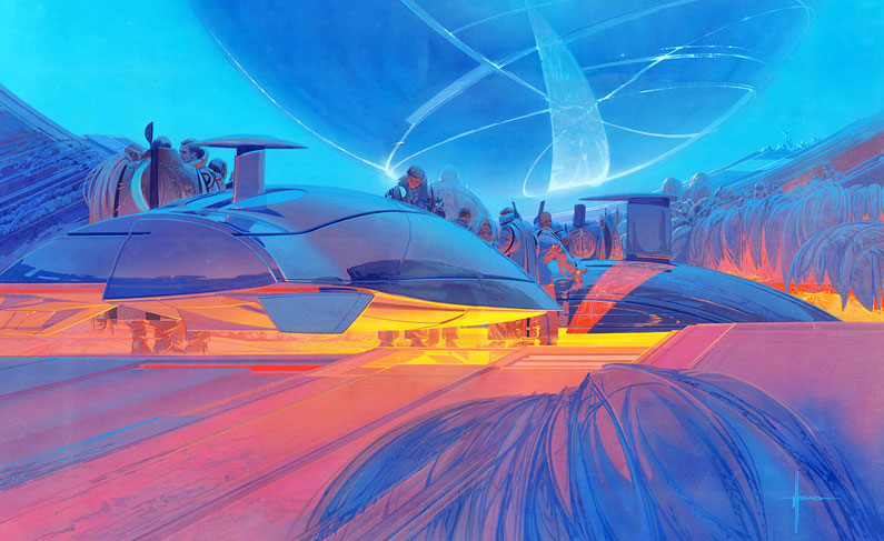 CyberRace illustration by Syd Mead